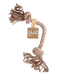 a rope with a tag on it that says hemp