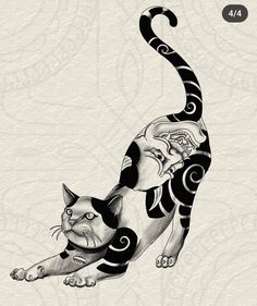 Chinese Cat Tattoo, Chinese Cat, Design Tattoo, Cat Tattoo, Tattoo Designs, My Style, Tattoos, Quick Saves, Art