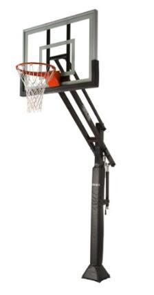 a basketball hoop with an orange ball in it