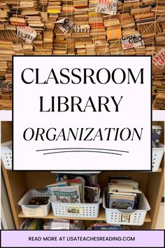 the classroom library organization is organized with books, magazines and other items to keep them organized