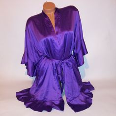 Victoria Secret Robe Sleepwear Lingerie Kimono Purple Solid Ruffle Trim M/L Pit To Pit 26" Length 31" New With Tags *Bundle To Save Chavonne11 042924 Xs/S Xs Small M/L Medium Large Victoria's Secret Satin Sleepwear For Loungewear, Purple Satin Sleepwear, Victoria's Secret Purple Night Sleepwear, Victoria's Secret Purple Sleepwear For Pajama Party, Purple Sleepwear For Wedding Night, Purple Sleepwear For Wedding Night In Summer, Summer Wedding Night Purple Sleepwear, Elegant Victoria's Secret Satin Sleepwear, Robe Sleepwear