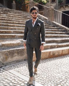 Engagement Suits, Suit Double Breasted, Grey Suit Men, Dark Gray Suit, Stylish Mens Suits, Elegant Suit, Classy Suits