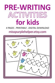 the printable worksheet for pre - writing activities for kids to practice their handwriting skills