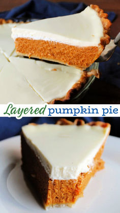 This creamy pumpkin pie is simple to put together. What sets it apart is the creamy layer on top. The combination is fabulous and you don't have to remember to make whipped cream! This is a fabulous fall dessert that is perfect for Thanksgiving and beyond. Layered Pumpkin Pie, Make Whipped Cream, Creamy Pumpkin Pie, Flaky Pie Crust Recipe, Homemade Pie Crust Recipe, Making Whipped Cream, Refrigerated Pie Crust