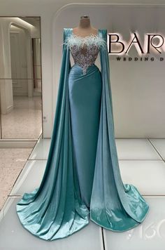 Sky Blue Evening Dress Feather Long Sleeves With Beadings Mermaid Appliques YL0131 Blue Prom Dress With Sleeves, Luxury Prom Dresses, Sky Blue Prom Dress, Cheap Evening Gowns, Blue Evening Dress, Split Prom Dresses, Prom Dresses Simple, 2024 Prom, Blue Party Dress