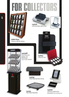 brochure for collector's with various items in black and white, including an old - fashioned vending machine