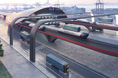 an artist's rendering of a futuristic highway