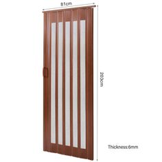 an image of a sliding door with measurements for the size and width in front of it