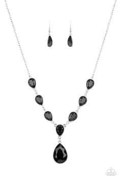 Party Paradise - Black Necklace, Paparazzi Accessories, Bling by JessieK Paparazzi Accessories Jewelry, Paparazzi Party, Pink Jewels, Bling Necklace, Prom Jewelry, Jewelry Images, Paparazzi Accessories, Teardrop Necklace, Teardrop Pendant