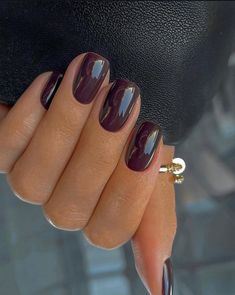 Shellac Nails Fall, Kutek Disney, Wine Nails, Simple Fall Nails, Maroon Nails, Cherry Nails, Nagel Tips, Smink Inspiration