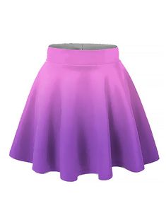 Plus Size Ombre Pink-Purple Elastic Circle Skirt Up to 5X Purple Circle Skirt, Purple Skater Skirt, Aesthetic Circle, Plus Size Kawaii, Black Mesh Crop Top, Ombre Purple, Glow Jewelry, Cherry Jam, Pretty Quinceanera Dresses