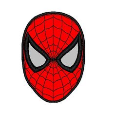 the face of spider man from the movie, which is drawn in black and red