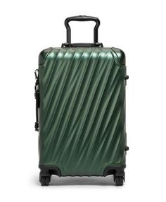 Striking from every angle, this carry-on boasts a modern silhouette with iconic, fluid-looking contours. The durable aluminum construction is ready for overnight trips and international travel. Travel Products, International Travel, Sales Gifts, Tech Accessories, Forest Green, Carry On, Wallets, Forest, Texture