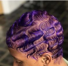 Finger Waves, Sassy Hair, Short Natural Hair Styles, Baddie Hairstyles, Black Natural Hairstyles, Hair Waves, Purple Hair