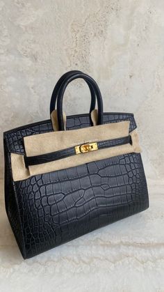 *The bag comes in full set with original store receipt. Timeless Black Bag With Crocodile Pattern, Designer Black Crocodile Pattern Bag, Birkin 25 Black, Hermes Birkin 35, Black Alligator, Hermes Birkin 25, Hermes Birkin 30, Birkin 25, The Bag