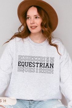 Love horses? 🐴 Cozy up with this unique equestrian sweatshirt, perfect for horse lovers and equestrians alike! Featuring a stylish design, soft medium-weight fabric, and made in the USA 🇺🇸. Get the perfect fit with our sizing guide for a comfy or oversized look.✨ #HorseSweater #EquestrianStyle Horse Meme, Horse Sweater, Horse Sweatshirts, Love Horses, Artwork Ideas, Equestrian Gifts, Horse Gifts, Horse Lovers, Gifts For Horse Lovers