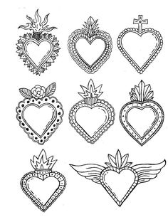 heart coloring pages with wings and hearts