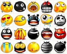 many different types of emoticions are shown in this image, including eyes and mouths