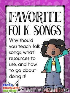 a poster with the words favorite folk songs written in black and white on purple background