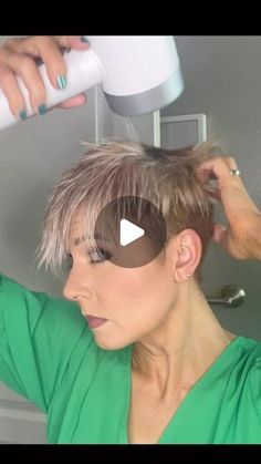 Smooth Pixie Haircut, Back Of Undercut Pixie, Pixie Undercut With Bangs, Styling An Undercut Pixie, How To Style Undercut Pixie, How To Style A Messy Pixie, Undercut Pixie Hairstyles Women, Styling Undercut Pixie, Short Hairstyle With Shaved Sides