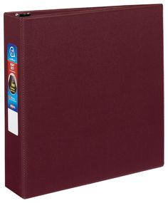 a red binder on a white background