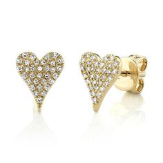 false Luxury Gold Diamond Heart Earrings, Luxury Diamond Cut Heart Earrings For Gift, Luxury Gold Heart Earrings With Diamond Accents, Luxury Yellow Gold Heart-shaped Diamond Earrings, Luxury Heart-shaped Yellow Gold Diamond Earrings, Luxury Yellow Gold Heart Diamond Earrings, Luxury Yellow Gold Round Heart Earrings, Gold Heart Stud Earrings, Diamond Earrings For Women