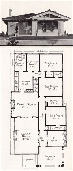 an old house with two floors and one floor in the same room, as well as another