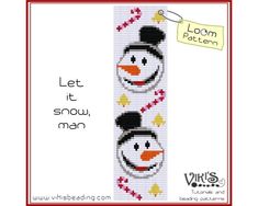 a cross stitch pattern with two snowmen on it