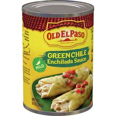 an open can of green chile enchilada sauce