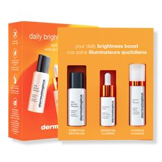 Daily Brightness Boosters Skincare Kit - Key IngredientsLactic Acid: Treats hyperpigmentation and age spots.Vitamin C Complex: Unique short-chain peptide that uses innovative anti-wrinkle technology.Glycolic Acid: effectively exfoliates the skin. It blasts dullness and uneven skin tone by dissolving dulling dead skin cells for brighter-looking skin.Research ResultsImproves skin resilience 7X more than leading competitorBioLumin-C Eye Serum:Three times more brightening power than a leading compet Treating Hyperpigmentation, Daucus Carota, Sandalwood Oil, Licorice Root Extract, Skin Care Kit, Gel Moisturizer, Brightening Serum, Daily Moisturizer, Glycolic Acid