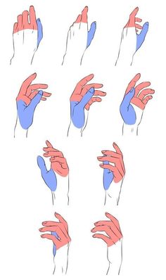 the hands are shown in different positions and shapes