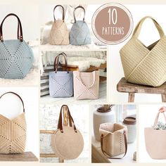 many different handbags are shown with the words 10 patterns