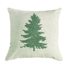 Sage Pine Linen Print Pillow Lodge Look, Black Forest Decor, Bear Pillow, Pine Design, Tree Pillow, Lodge Decor, Cabin Style, Linen Throw Pillow, Linen Throw