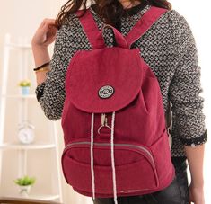 Item Type: BackpacksMain Material: NylonBackpacks Type: SoftbackClosure Type: StringLining Material: PolyesterRain Cover: NoCarrying System: Arcuate Shoulder StrapStyle: FashionHandle/Strap Type: Soft HandleInterior: Interior Slot Pocket, Cell Phone Pocket Size: 15.4 x 11.4 x 5.5 inch. (39 x 29 x 14 cm)Capacity: Below 20 Litre ﻿SKU: 635618 Trendy Red Bags For Outdoor Activities, Trendy Red Backpack For Outdoor, Casual Red Waterproof Bags, Casual Pink Waterproof Backpack, Red Casual Outdoor Backpack, Women's Bags By Usage, Bags Online Shopping, Backpack Waterproof, Colorful Backpacks