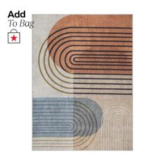 a rug with an abstract design on the front and back side, in various colors