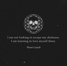 a quote with a skull in the middle