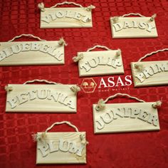 wooden handmade name sign