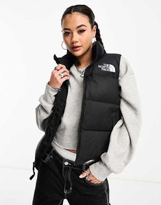 The North Face 1996 Retro Nuptse down puffer vest in black | ASOS Black North Face Puffer, The North Face 1996 Retro Nuptse, The North Face 1996, North Face 1996, Puffer Gilet, North Face Vest, Black Puffer Vest, Winter Party Dress, Long Sleeve Floral Dress