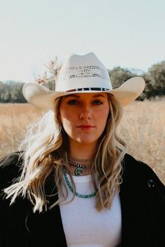 Billings | Womens Cowboy Straw Cowgirl Hat The Billings Straw Cowgirl Hat conveys a certain feeling of freedom. This hat makes you feel confident so you know that whatever comes next, you have it handled. Summer Felt Cap, White Country Style Felt Hat For The Beach, Country Style White Felt Hat For The Beach, White Country Style Felt Hat For Beach, Country Style White Felt Hat For Beach, Country Style Cap, Casual White Hat Bands For Festivals, Trendy White Flat Brim Hat Bands, Trendy White Hat Bands With Flat Brim