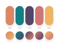 the different shades of orange, pink, and blue are shown in this graphic style