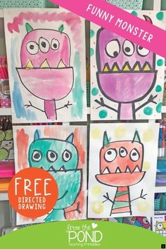 art project for kids to make their own monster paintings