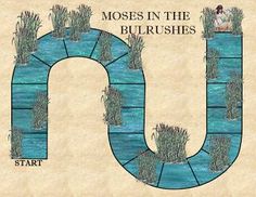 the letter u is made up of grass and water with words that read mooses in the bulrushes