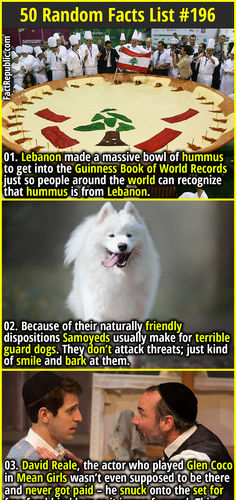 01. Lebanon made a massive bowl of hummus to get into the Guinness Book of World Records just so people around the world can recognize that hummus is from Lebanon.