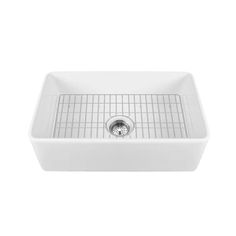 a white sink with grids on the front and bottom, against a white background