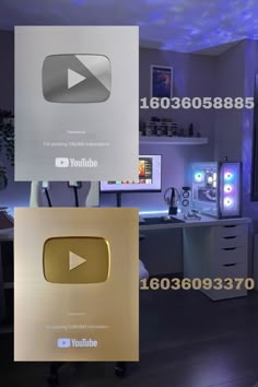 an image of a room that is decorated in gold and blue colors with the words youtube on it