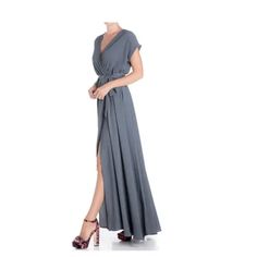 Meghan Fabulous Meghan La Jasmine Maxi Dress Steel Grey Xl. Bought Two For Wedding, Selling The Color I Did Not Wear! Its A Great Dress, But Looking To Purchase A Different Style Now. Make Me An Offer! Chic Gray V-neck Maxi Dress, Elegant Long Gray Dress, Elegant Flowy Gray Dress, Fitted Gray V-neck Maxi Dress, Chic Gray V-neck Dress, Elegant Flowy Dresses With Side Slits, Gray Floor-length Maxi Dress, Elegant Flowy Maxi Dress With Side Slits, Gray Formal Maxi Dress