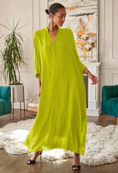 Oversized Green V-neck Maxi Dress, Chic Long-sleeved Kaftan With Relaxed Fit, Chic Long Sleeve Kaftan With Relaxed Fit, Chic Long Sleeve Relaxed Fit Kaftan, Green Long Sleeve Kaftan For Loungewear, Oversized Green Tunic For Beach, Oversized Green Tunic For The Beach, Green Oversized Long Sleeve Kaftan, Oversized Long Sleeve Green Kaftan