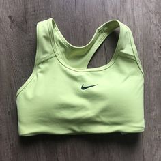 Removable Padding New Without Tags, Never Worn, Removed Tags And Realized I Had Bought Wrong Size. Green Sports Bra For Sports Events, Functional Green Tops For Sports Events, Nike Green Activewear, Green Nike Activewear For The Gym, Nike Green Activewear For Gym, Nike Green Gym Activewear, Fitted Green Sports Bra For Running, Fitted Green Nike Activewear, Fitted Nike Green Activewear