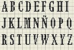 a cross stitch alphabet with letters and numbers