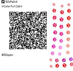 a qr - code with hearts and paw prints on the left, and an image of